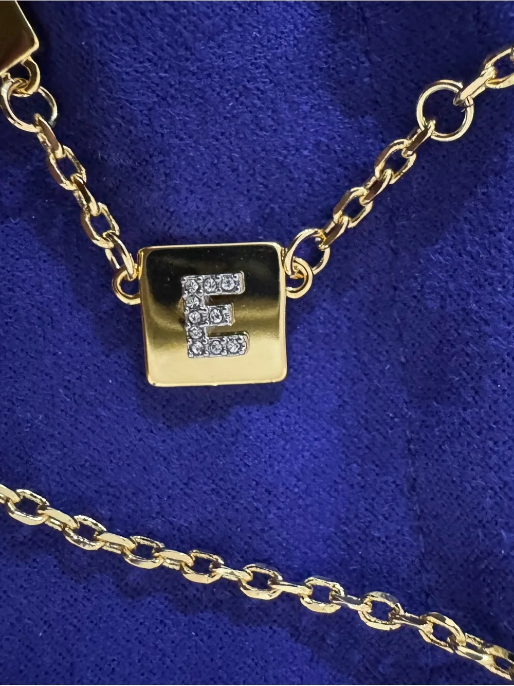 Tory Burch Gold 'LOVE' Link Necklace & bracelet set - Gold Square Letter Charms